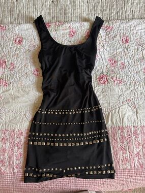 Forever 21 Black Studded Mini Dress
